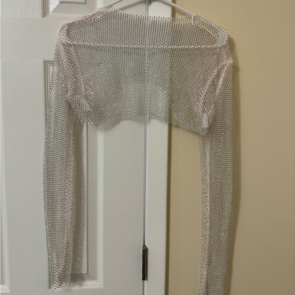 Iridescent long sleeve crop top